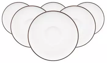 Seltmann Weiden Sento Home Pure Lines Kombiuntertasse &oslash; 16,2 cm, Chocolate Brown, 6er Set