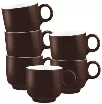 Seltmann Weiden Sento Home Pure Colors Cappuccinotasse Chocolate Brown 300ml 6er-Set