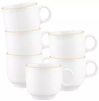 Seltmann Weiden Sento Home Pure Lines Cappuccinotassen 300ml mango orange 6er Set