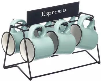 DAM Espressotassen 6er-Set, 100ml, Porzellan, mintgrün (100052)