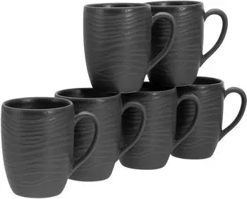CreaTable Lava Stone Collection Kaffeebecher schwarz, 6 St&uuml;ck (17873)