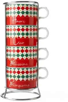 Bialetti Cappuccinotassen-Set Ciao Italia, 4-tlg. (TRICOL04)