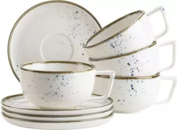 M&auml;ser Pintar Kaffeetassen-Set blau/beige, 8-tlg. (935202)