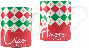 Bialetti Kaffeebecher Ciao Italia, 2 St&uuml;ck (TRICOL03)