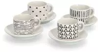 Zeller Present Espressotasse 8-teilig (4 Tassen/4 Untertassen)