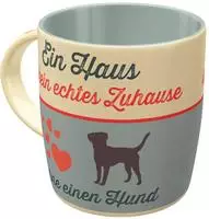 fehlt Kaffeebecher Nostalgic Art Home & Dog blau-beige, H&ouml;he: ca. 9 cm,...