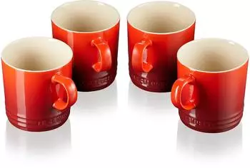 Le Creuset Becher 350ml kirschrot 4er-Set