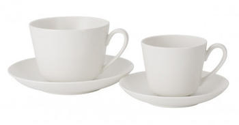 Villeroy & Boch Twist White Kaffee-/Teetasse mit Untertasse 2tlg. weiß