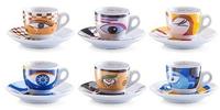 Zeller Present Espressotasse "Magic Eyes" 6 Tassen, 6 Untertassen
