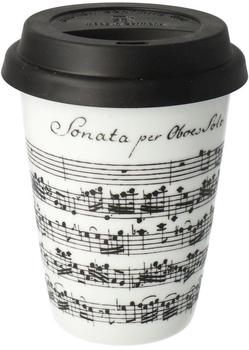 Könitz Coffee to go Mug mit Deckel Vivaldi Libretto weiß