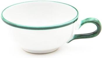 Gmundner Teetasse glatt 0,17 l grüner rand
