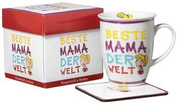 Ritzenhoff & Breker Kaffeebecher 320 ml mit Untersetzer Beste Mama