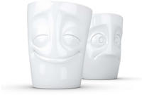 BHS FIFTYEIGHT 350ml Becher - Vergn&uuml;gt & Verdutzt wei&szlig; (T012801)