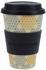 Ebos Bambusbecher Coffee-to-go Blume des Lebens Black and Gold