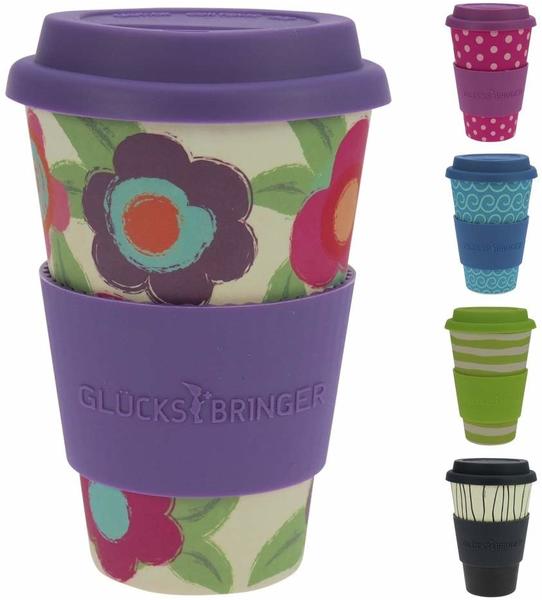 Ebos Bambusbecher Coffee-to-go Happy Flower