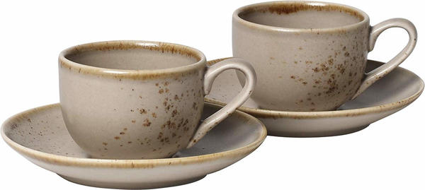 vivo Stone Ware Milchkaffeetasse Set (4-tlg.) braun