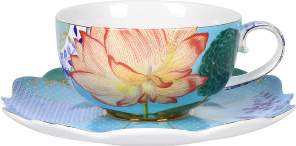 PiP Studio Royal Flowers Cappuccino Tasse mit Unterteller 225 ml
