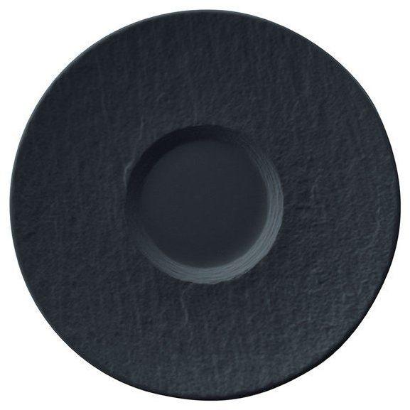 Villeroy & Boch Manufacture Rock Milchkaffee-Untertasse schwarz (17,3 cm)