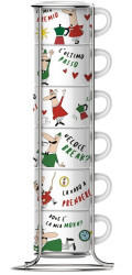 Bialetti Espressotasse (6 Espressotassen mit Metallgestell)