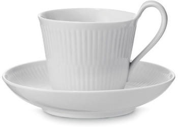 Royal Copenhagen Weiß Gerippt Tasse m. hohem Henkel 25cl