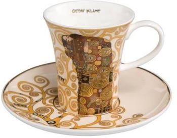 Goebel-Kunststoffe Gustav Klimt Espressotasse DIE Erfüllung mit Goldrand konisch