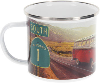 VW Collection T1 Bulli Emaille Tasse (500 ml) Highway 1