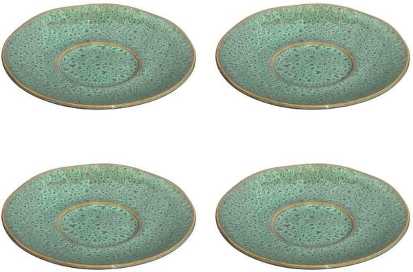 Leonardo MATERA Keramikunterteller 15 cm grün für Becher und Tasse 4er Set