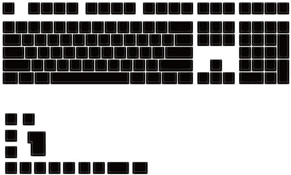 Ducky Blank Black PBT Set MDA-Profil 133 Keycaps ANSI-US-Layout