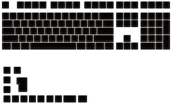 Ducky Blank Black PBT Set Cherry-Profil 133 Keycaps ANSI-US-Layout