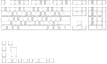 Ducky Blank White PBT Set MDA-Profil 133 Keycaps ANSI-US-Layout