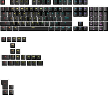 Glorious Gaming GPBT Backlit Keycaps ANSI Layout PBT Black 133pcs