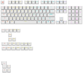 Glorious Gaming GPBT Backlit Keycaps ANSI Layout (US) White 133 PCs