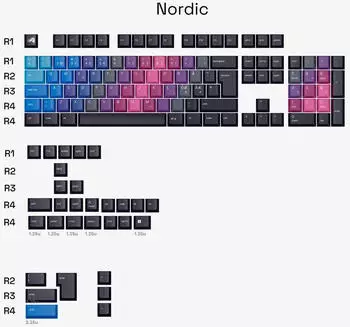 Glorious Gaming GPBT Tastenkappen Cherry-Profil Nordic ISO Afterparty (GLO-KB-ACC-KC-GPBT-GR-AFTR-ND)