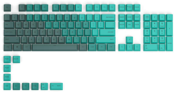 Glorious Gaming 115 GPBT Keycaps ISO UK-Layout Rain Forest