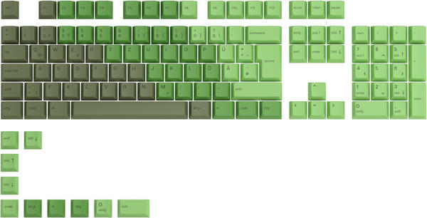 Glorious Gaming 115 GPBT Keycaps ISO DE-Layout Olive