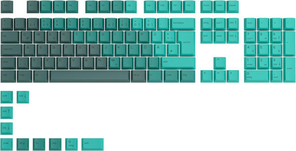 Glorious Gaming 115 GPBT Keycaps ISO DE-Layout Rain Forest