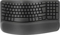 Logitech Wave Keys kabellose ergonomische Tastatur - Grafit, Italienisches