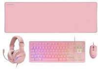 Mars Gaming PACK GAMER 4EN1 (CLAVIER/SOURIS/CASQUE/TAPIS) MARS GAMING MCP-RGB3 (ROSE)