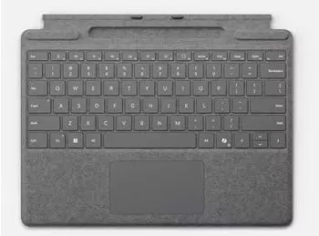 Microsoft Surface Pro Keyboard mit Stiftaufbewahrung Platin (DE)