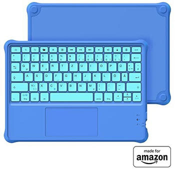 Fintie Bluetooth-Tastatur für Kinder für Fire HD 10 Kids- und Kids Pro-Tablets Blau