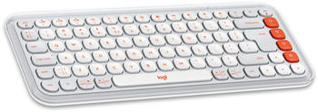 Logitech POP Icon Keys Offwhite/Orange (US) – Grenzenlose Konnektivität für flexible Arbeitsumgebungen