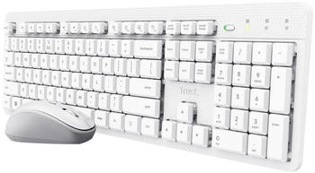 Trust Ody II kabelloses Tastatur-Maus-Set weiß (DE) – Ergonomisches Design für ermüdungsfreies Arbeiten
