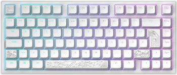 Dark Project ALU81A Terra Nova White (Nordic) – Dark Project ALU81A Terra Nova White – kompakte Gaming Tastatur mit Dreifach-Konnektivität