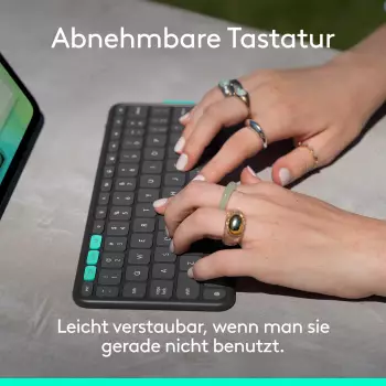 Logitech Flip Folio für iPad Pro 13 (M4) / iPad Air 13 (M2/M3) Grafit (DE) – Optimierte Ergonomie für höchsten Komfort