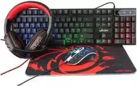 Ultron HAWK - Set aus Tastatur, Maus, Headset und Mauspad