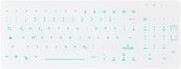 Active Key Backlit Compact Hygiene Keyboard White (DE)