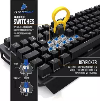 Titanwolf Alumar Gaming Set, Mechanische Tastatur, Maus, Mousepad – Titanwolf Alumar Gaming Set, Mechanische Tastatur, Maus, Mousepad für anspruchsvolle Spieler