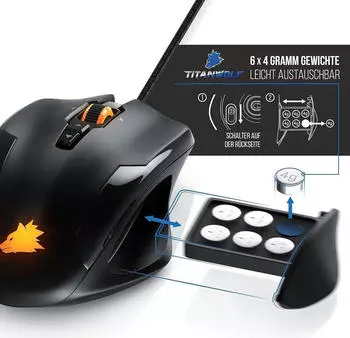 Titanwolf Alumar Gaming Set, Mechanische Tastatur, Maus, Mousepad – Mechanische Schaltertechnologie steigert die Reaktionsgeschwindigkeit messbar
