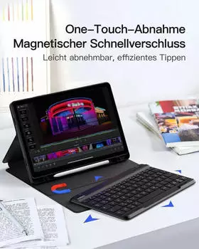 Inateck Keyboard Case Samsung Galaxy Tab А9+ Black – Kabellose Flexibilität mit beeindruckender Ausdauer