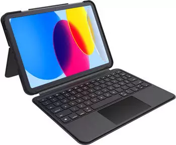 Deqster Smart Combo Touch Keyboard iPad 10.9 / iPad 11 (A16) Grey – Deqster Smart Combo Touch Keyboard – direkter Zugriff ohne Bluetooth-Kopplung